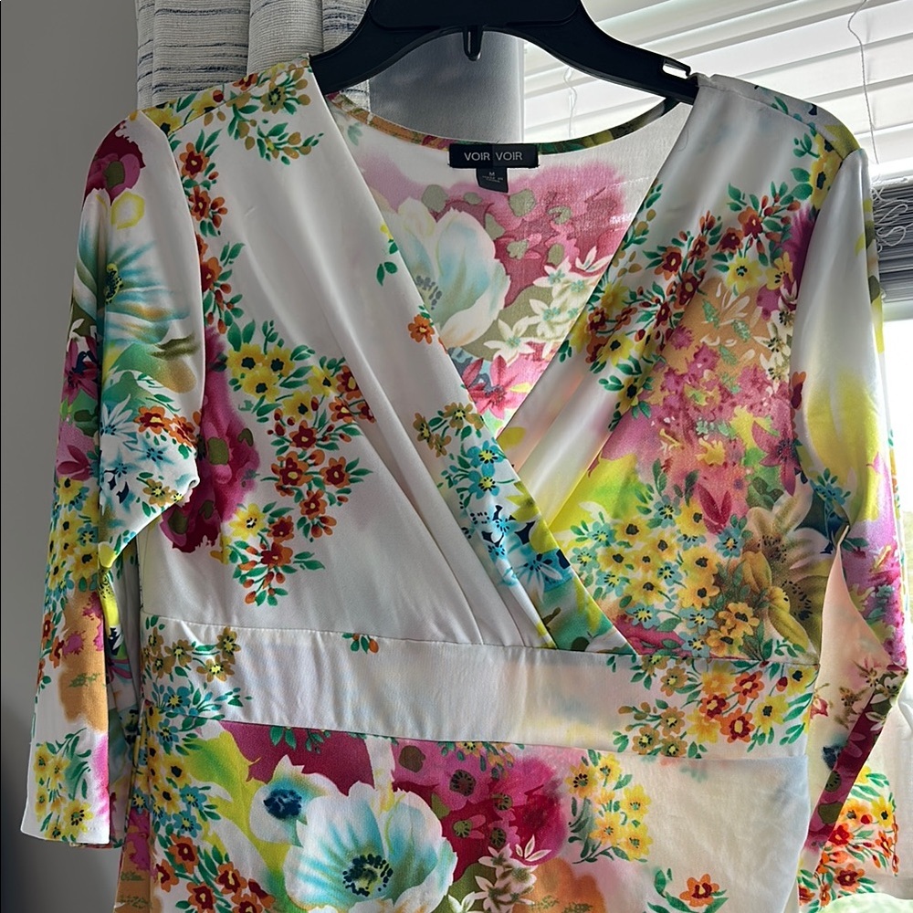 Floral Multicolor Wrap Dress - Picture 2 of 5